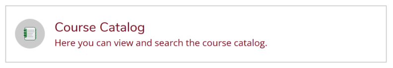 Image of Course Catalog Button under MyNIC Self Service