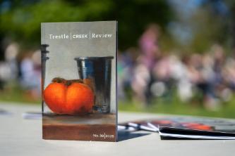 photo of publication standing up on a table